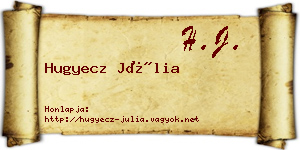 Hugyecz Júlia névjegykártya